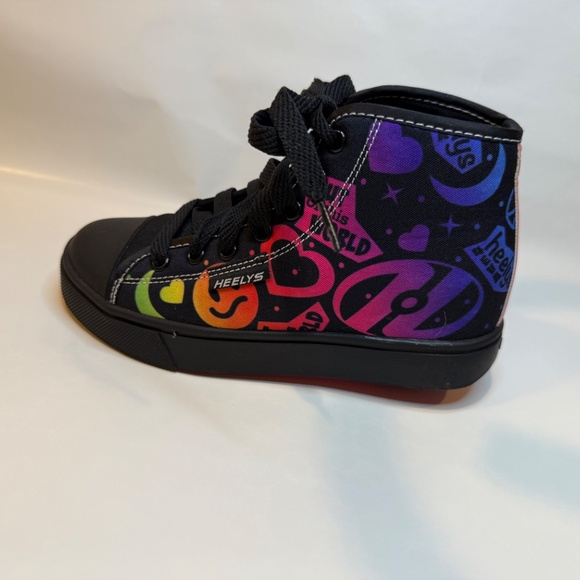 Heelys Black & Rainbow High Top Sneakers – Size 2 - Picture 4 of 5